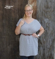 Viskose grafisches Muster, dunkelblau wei�