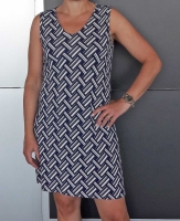 Viskose Jersey Webmuster, dunkelblau creme