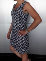 Viskose Jersey Webmuster, dunkelblau creme