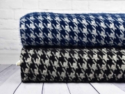 Fransenstrickstoff Hahnentritt, dunkelblau