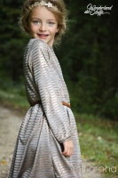 Fransenstrick mit Paillettensternen, creme gold