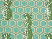 Dekostoff Wabenmuster & Ananas, mint