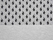 French Terry Blitze, schwarz/ grau melange