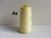 4 x 2743 m Overlock-Garn, zitronengelb 904