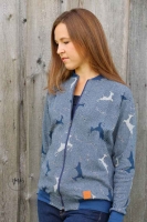 Jacquard Sweat Fischgr�t Hirsche Glitzer