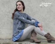 Jacquard Sweat Fischgr�t Hirsche Glitzer