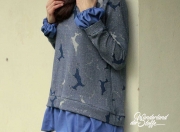 Jacquard Sweat Fischgr�t Hirsche Glitzer