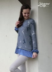 Jacquard Sweat Fischgr�t Hirsche Glitzer