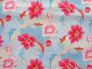 Baumwolle gro�e Blumen, pinkt t�rkis