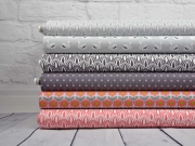 Baumwollstoff Punkte Bl�mchen, aprikot schlamm