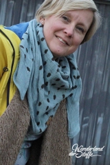 Double Gauze Musselin B�ume,khaki gr�ngrau