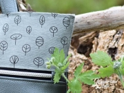 Dekostoff kleine B�ume, grau