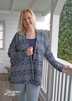 Strick Jacquard Streifenbord�ren, grau blau