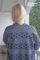 Strick Jacquard Streifenbord�ren, grau blau