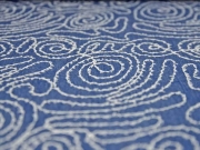 Jeans bestickt Kringel Fransen, jeansblau