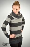 Jersey Blockstreifen, schwarz grau