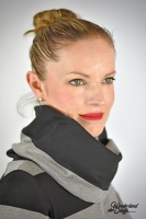 Jersey Blockstreifen, schwarz grau