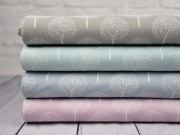 Baumwollstoff Batist B�ume Trees, helles Taupe