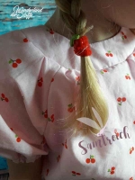 Baumwollstoff Batist Kirschen, rosa