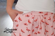 RESTST�CK 94 CM Leinen Viskose  Flamingos, rosa koralle