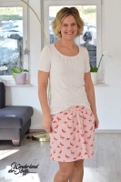RESTST�CK 94 CM Leinen Viskose  Flamingos, rosa koralle