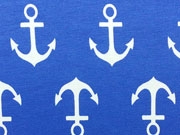 Jersey weisse Anker auf himmelblau