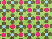 Baumwolle Blumen Daisy- gr�n auf limette