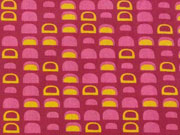 Baumwollstoff Halbkreise-pink auf Beere