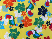 Baumwolle Kakadoo & Blumen, gelb