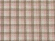 Baumwollpopelin Karo - rosa, wei�, taupe