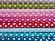 RESTST�CK 33 cm Baumwollstoff Punkte 2,2 cm , weiss hellgrau