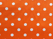 RESTST�CK 25 cm Baumwollstoff Punkte 0,7 cm, wei� orange
