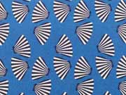 Baumwollstoff Muscheln Seaside Blue Shells Hilco, mittelblau