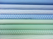 Baumwolle Bl�mchen, wei� auf mint