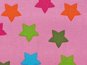 Baumwollstoff bunte Sterne 2,2 cm auf rosa Maddox Swafing