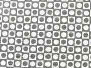 Stretchiger BW-Stoff Kreise & Quadrate, taupe