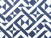 Stretchiger BW-Stoff Labyrinth-Muster, dunkelblau