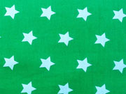 RESTST�CK 85 cm Baumwollstoff Sterne 2 cm, weiss auf Gras gr�n