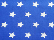 Sterne 2 cm, weiss auf royalblau