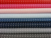 Baumwollstoff Mini Anker, weiss auf hellblau