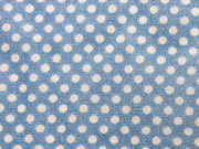 Baumwollstoff Voile hellblau mit cremewei�en P�nktchen (3 mm)
