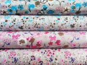 Baumwolle R�dchen & Rauten, mint/orange