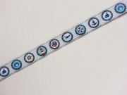 Webband Bullaugen , hellgrau