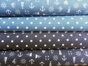 Canvas maritime Muster - jeansblau
