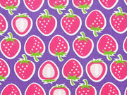 Baumwollstoff Erdbeeren Hamburger Liebe, lila