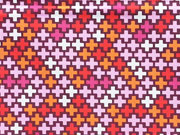 RESTST�CK 37 cm Baumwollstoff Hamburger Liebe Criss Cross, orange