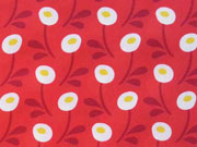 Baumwollstoff runde Blumen Hamburger Liebe, wei� rot