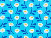 Jersey runde Blumen Hamburger Liebe, wei� hellblau