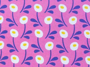 Jersey runde Blumen Hamburger Liebe, wei� rosa