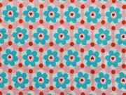 Jersey Blumen Punkte Herzen Jolijou, rosa